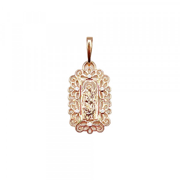 Кулон з золота червоного кольору з цирконом