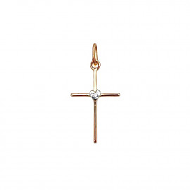 Крестик из золота с желтым бриллиантом 01-200929614