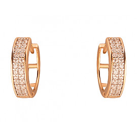 Золотые серьги с цирконом 01-200130015