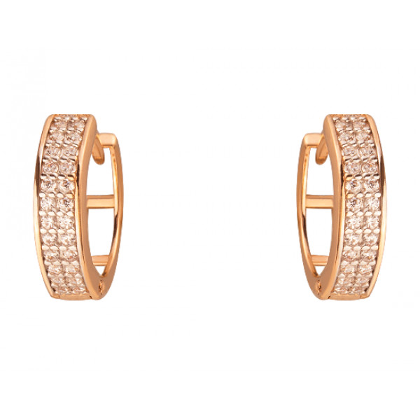 Золотые серьги с цирконом