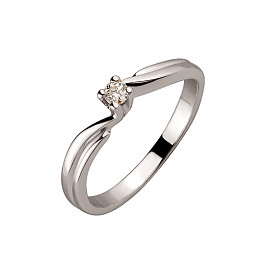 Кольцо из белого золота с белым бриллиантом 01-200164515