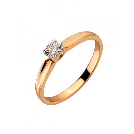 Каблучка з золота з жовтим діамантом 01-200191415