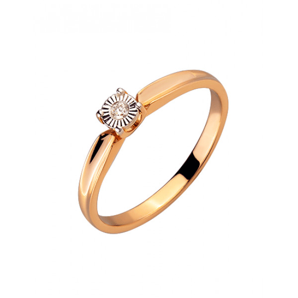 Каблучка з золота з жовтим діамантом