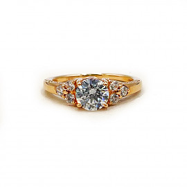 Золотое кольцо с цирконом 01-200201415