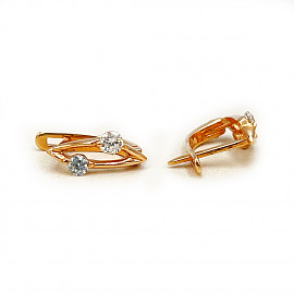 Серьги из золота в красном цвете с цирконом 01-200216715