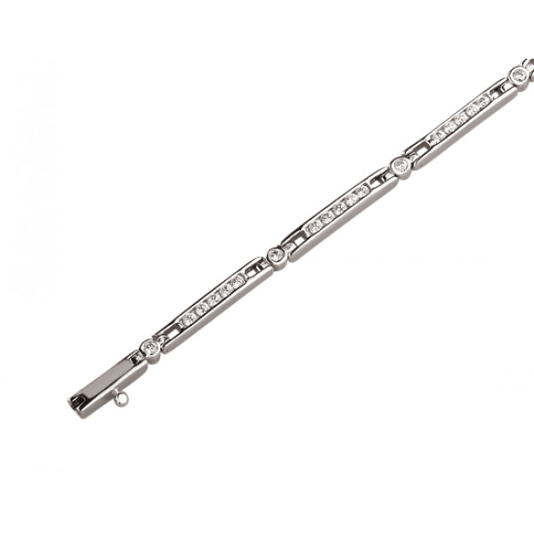 Браслет из белого золота с цирконом