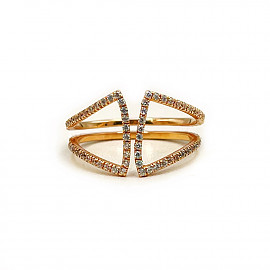 Каблучка з золота у червоному кольорі з цирконом 01-200234215