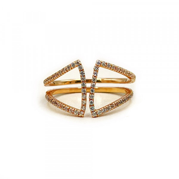 Каблучка з золота у червоному кольорі з цирконом