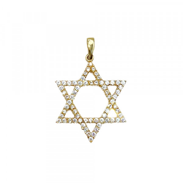 Золотий кулон у жовтому кольорі з цирконом