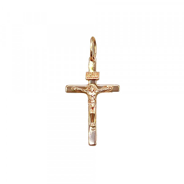 Крестик из золота красного цвета