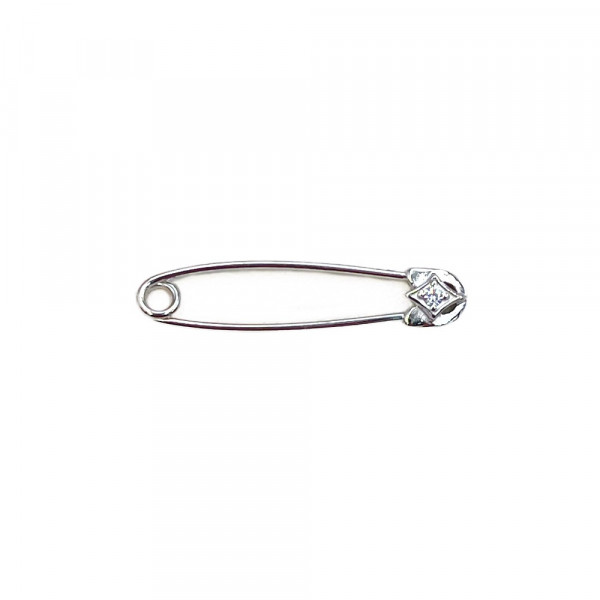 Шпилька з білого золота з цирконом