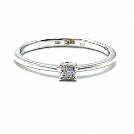 Золотое кольцо в белом цвете с желтыми бриллиантами 01-200915115