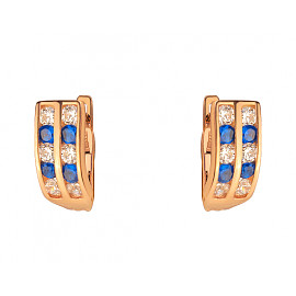 Сережки з червоного золота з цирконом 01-200137516