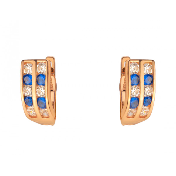 Сережки з червоного золота з цирконом