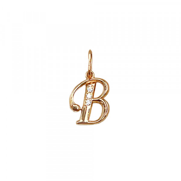 Золотий кулон червоного кольору з цирконом