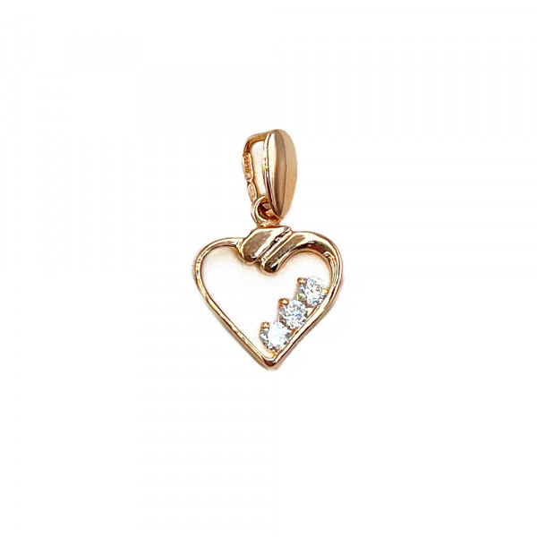 Кулон з червоного золота з цирконом