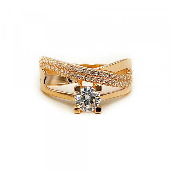 Золотое кольцо с цирконом