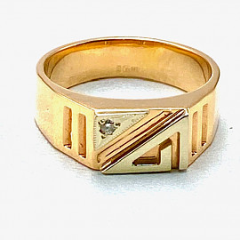 Перстень з золота з жовтим діамантом 01-200876316