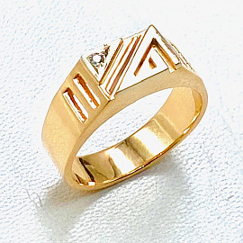 Перстень з золота з жовтим діамантом