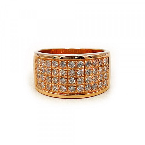 Кольцо из золота в красном цвете с цирконом