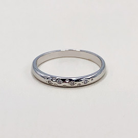 Обручальное кольцо из золота в белом цвете с цирконом 01-200018517