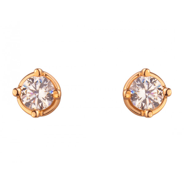 Сережки з золота червоного кольору з цирконом