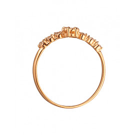 Кольцо из золота в красном цвете с цирконом