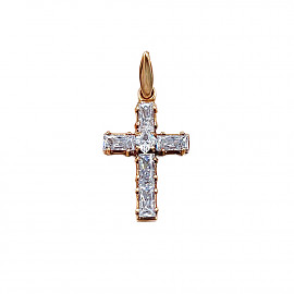 Золотий хрестик з цирконом 01-200208317
