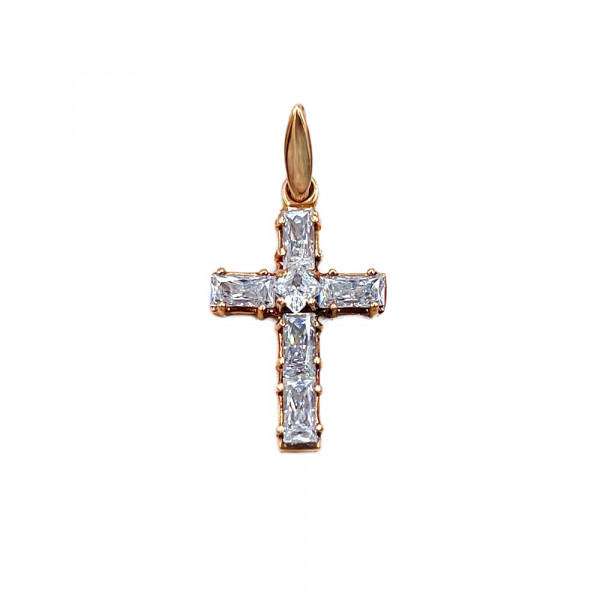 Золотий хрестик з цирконом