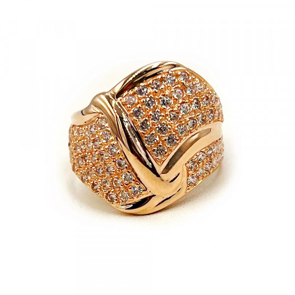 Кольцо из золота красного цвета с цирконом