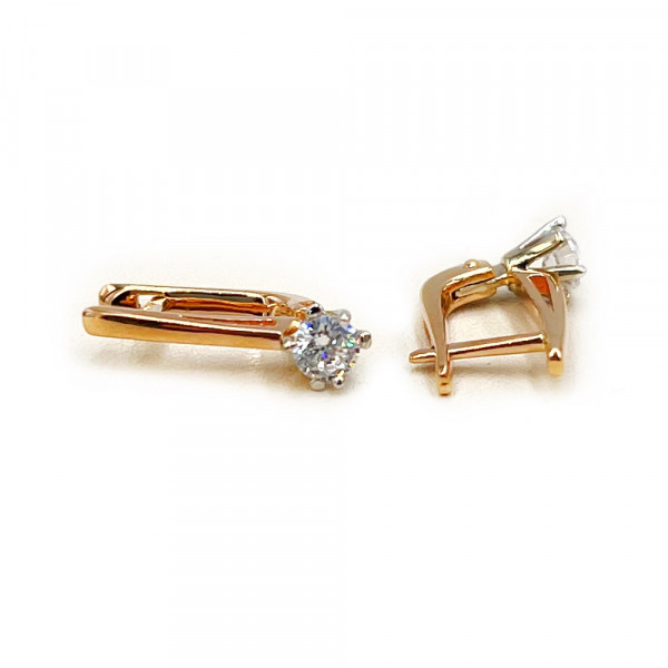 Сережки з золота з цирконом