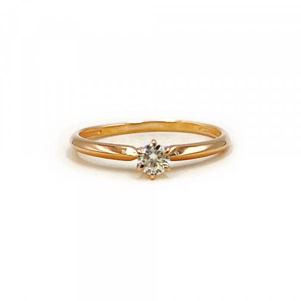 Золота каблучка з жовтим діамантом