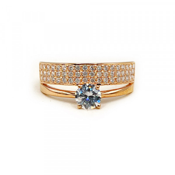 Каблучка з золота з цирконом