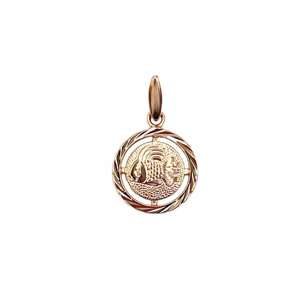 Золотий кулон у червоному кольорі «Золота рибка»