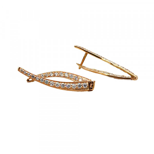 Серьги из золота с цирконом