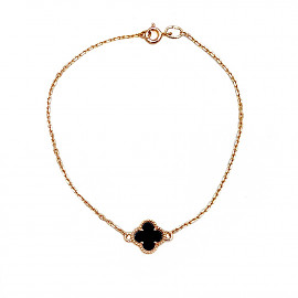 Браслет з золота у червоному кольорі з цирконом 01-200902617