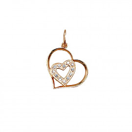 Кулон из золота с цирконом «Сердце» 01-200922117