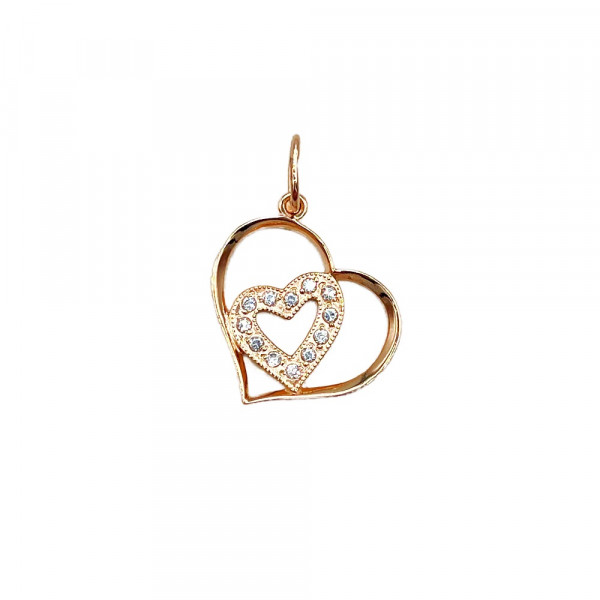 Кулон из золота с цирконом «Сердце»