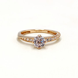 Золотое кольцо с цирконом 01-19140518