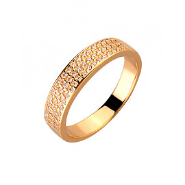 Кольцо из золота красного цвета с цирконом 01-200020618