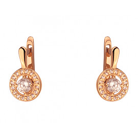 Сережки з золота з цирконом 01-200130018