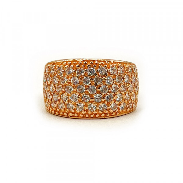 Золотое кольцо в красном цвете с цирконом