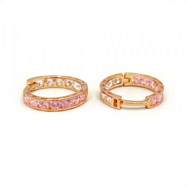 Серьги из золота в красном цвете с цирконом