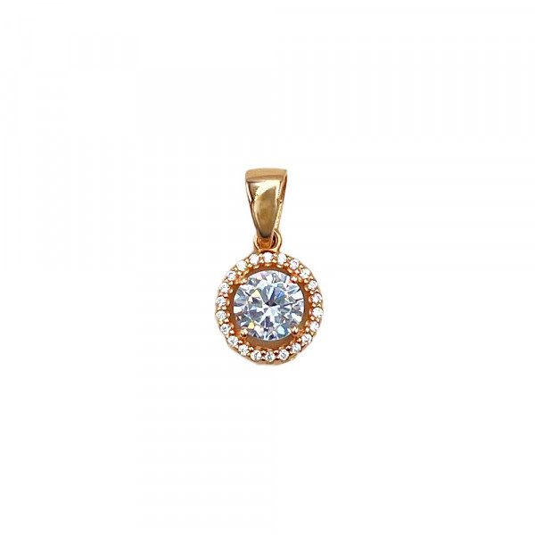 Кулон з червоного золота з цирконом