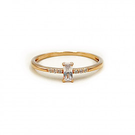 Золотое кольцо в красном цвете с цирконом 01-200812418