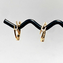 Сережки з золота червоного кольору з жовтими діамантами 01-200817918