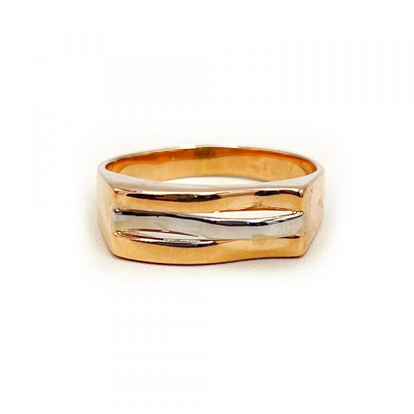 Перстень из красного с белым золота