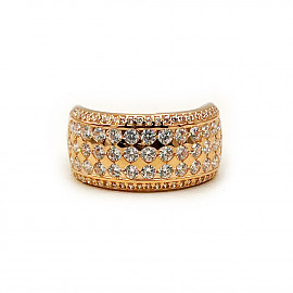 Кольцо из золота в красном цвете с цирконом 01-200863018