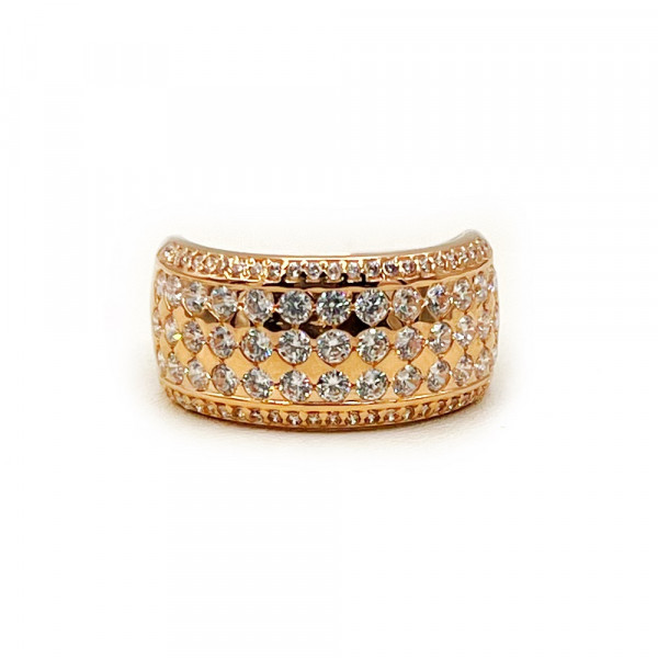 Кольцо из золота в красном цвете с цирконом