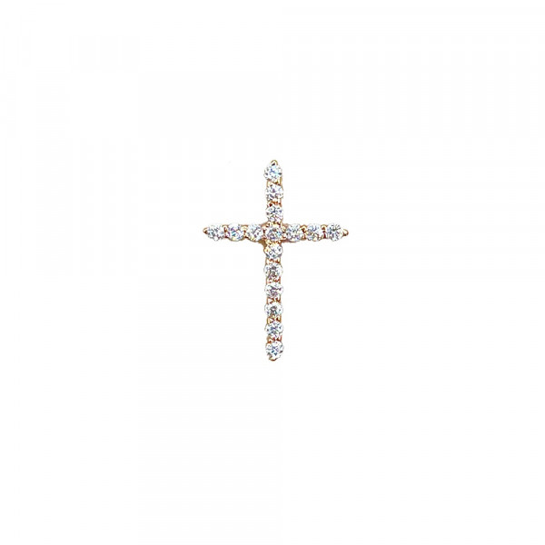 Хрестик з золота червоного кольору з цирконом